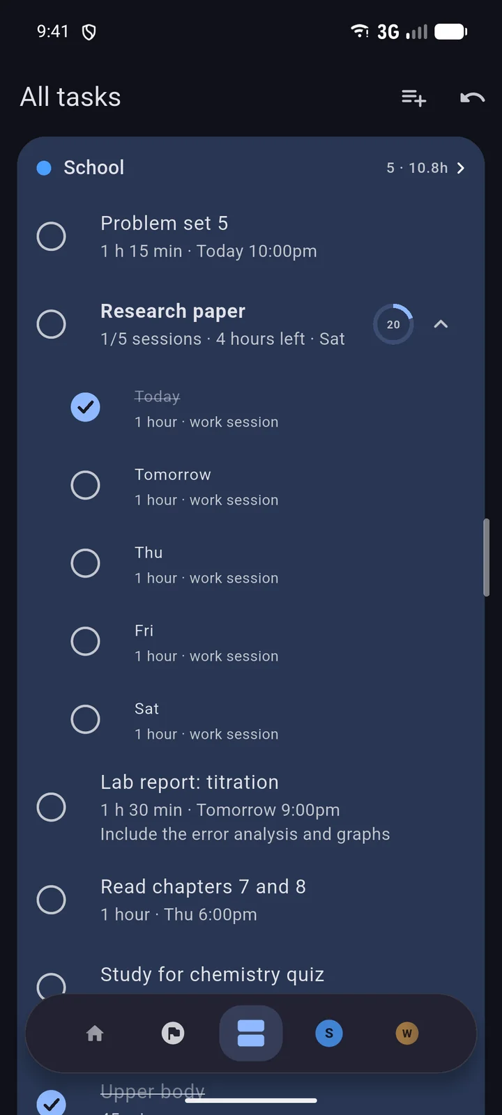All tasks on Android, showing the same lists and tasks.